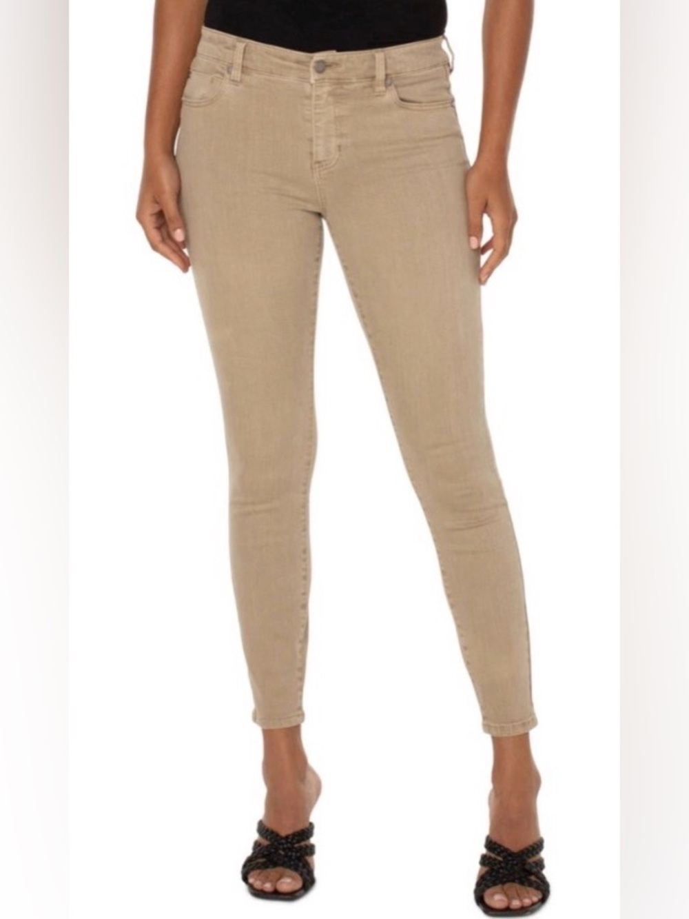 Liverpool Panama Tan Piper Hugger Ankle Skinny Jeans Comfort Stretch Size 12/31